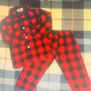 Carter's Red and Black Checkered Kids Pajama Set